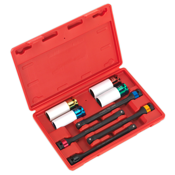 Sealey Torque Stick & Aluminium Wheel Impact Socket Set 8pc 1/2"Sq Drive AK2243 Sealey - Dynamic Drive