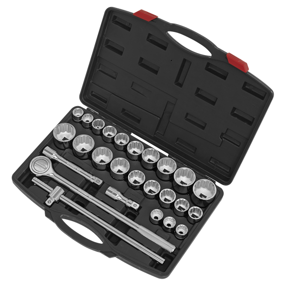 Sealey Socket Set 26pc 3/4"Sq Drive 12-point WallDrive AK2582 Sealey - Dynamic Drive