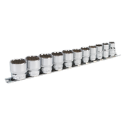Sealey Socket Set 11pc 3/8"Sq Drive 12pt WallDrive Imperial AK2672 Sealey - Dynamic Drive