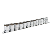 Sealey Socket Set 13pc 1/2"Sq Drive 12pt WallDrive Imperial AK2674 Sealey - Dynamic Drive
