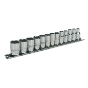 Sealey Socket Set 13pc 1/4"Sq Drive 12pt WallDrive Metric AK2680 Sealey - Dynamic Drive