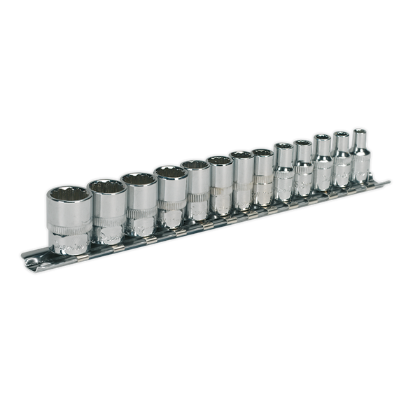 Sealey Socket Set 13pc 1/4"Sq Drive 12pt WallDrive Metric AK2680 Sealey - Dynamic Drive