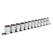 Sealey Socket Set 12pc 1/2"Sq Drive 12pt WallDrive Metric AK2684 Sealey - Dynamic Drive