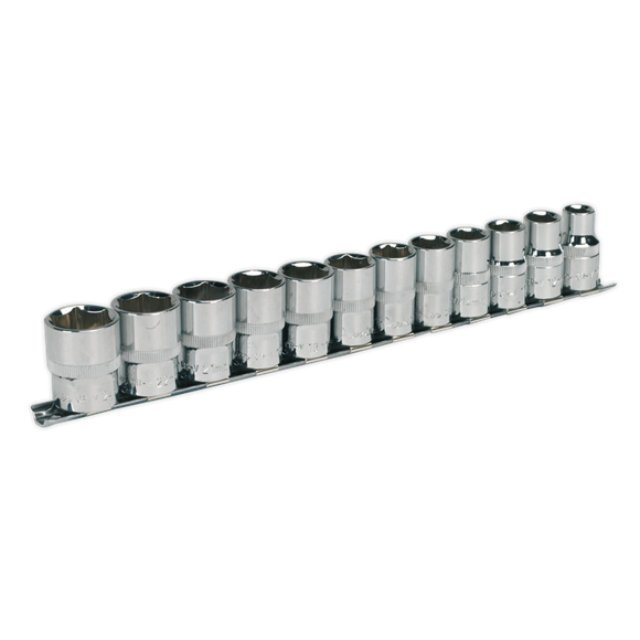 Sealey Socket Set 12pc 1/2"Sq Drive 6pt WallDrive Metric AK2695 Sealey - Dynamic Drive