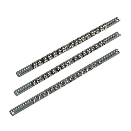 Sealey Socket Retaining Rail Set 3pc 1/4" 3/8" & 1/2"Sq Drive AK270 Sealey - Dynamic Drive