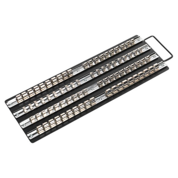 Sealey Socket Rail Tray Black 1/4" 3/8" & 1/2"Sq Drive AK271B Sealey - Dynamic Drive