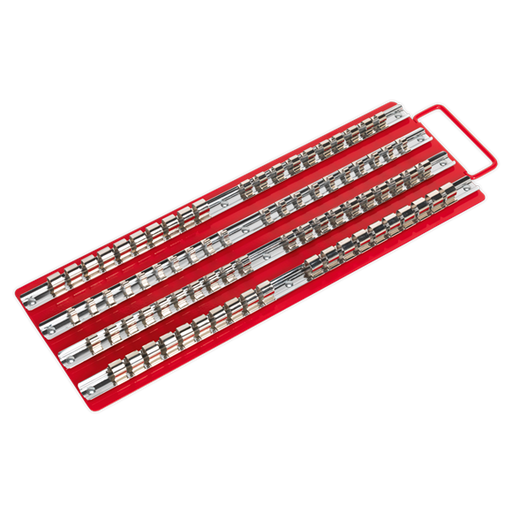 Sealey Socket Rail Tray Red 1/4" 3/8" & 1/2"Sq Drive AK271 Sealey - Dynamic Drive