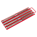Sealey Socket Rail Tray Red 1/4" 3/8" & 1/2"Sq Drive AK271 Sealey - Dynamic Drive