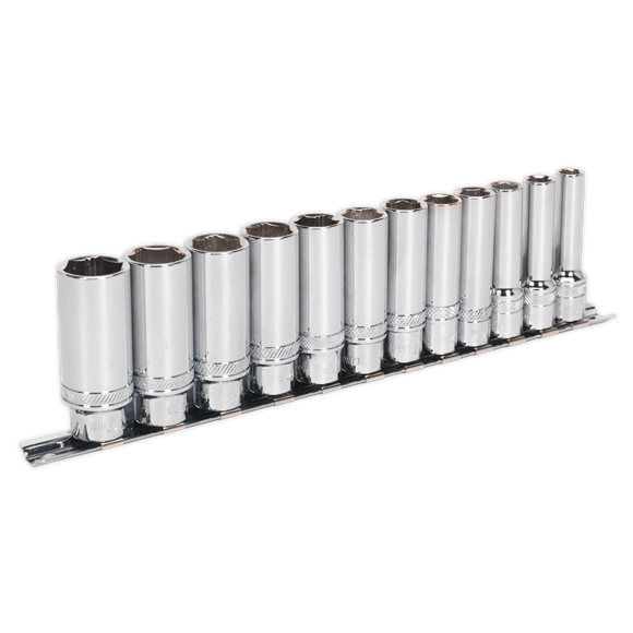 Sealey Socket Set 12pc 3/8"Sq Drive Deep Lock-Onï 6pt Metric AK2744 Sealey - Dynamic Drive