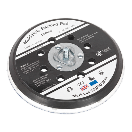Sealey Universal Dust-Free Stick-On DA Backing Pad150mm x 5/16"UNF & M8 AK289 Sealey - Dynamic Drive