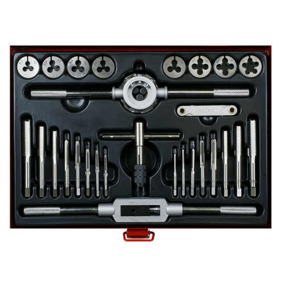 Sealey Tap & Die Set 28pc Split Dies Metric AK3028 Sealey - Dynamic Drive