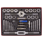 Sealey Tap & Die Set 33pc Split Dies Metric/UNF/BSP AK3033 Sealey - Dynamic Drive