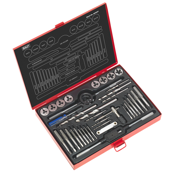 Sealey Tap & Die Set 37pc Split Dies Metric AK3037 Sealey - Dynamic Drive