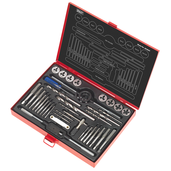 Sealey Tap & Die Set 37pc Split Dies Metric AK3037 Sealey - Dynamic Drive