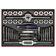 Sealey 40pc Mechanic's Tap & Die Set Split Dies Metric Self-Centre Sealey  - Dynamic Drive