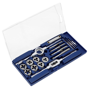 Sealey 17pc Tap and Die Set M3-M12 Tap Wrench Die Holder Metric Thread Gauge Sealey  - Dynamic Drive