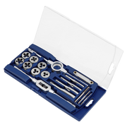 Sealey 17pc Tap and Die Set M3-M12 Tap Wrench Die Holder Metric Thread Gauge Sealey  - Dynamic Drive