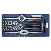 Sealey 17pc Tap and Die Set M3-M12 Tap Wrench Die Holder Metric Thread Gauge Sealey  - Dynamic Drive