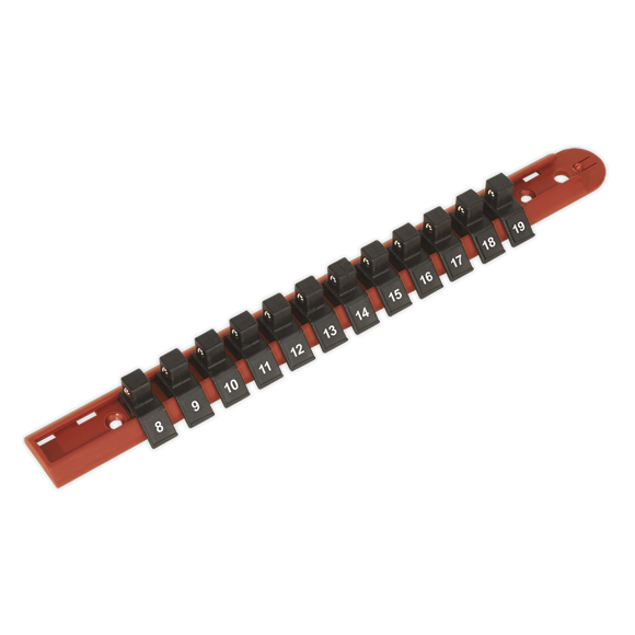 Sealey Socket Retaining Rail with 12 Clips 3/8"Sq Drive AK3812 Sealey - Dynamic Drive