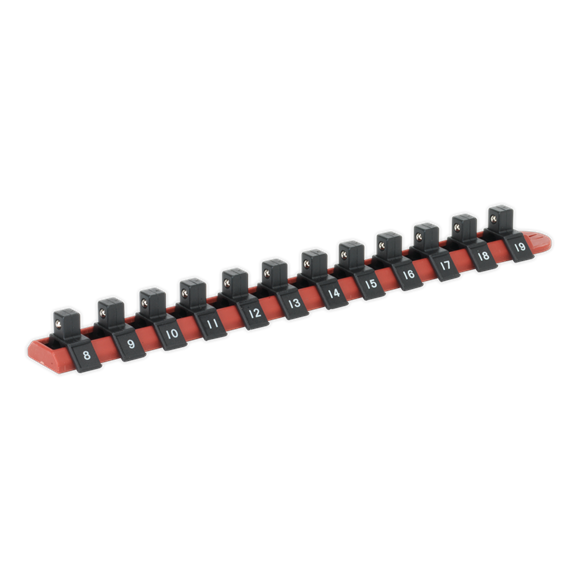 Sealey Socket Retaining Rail with 12 Clips 3/8"Sq Drive AK3812 Sealey - Dynamic Drive
