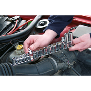 Sealey Socket Retaining Rail with 14 Clips 3/8"Sq Drive AK3814 Sealey - Dynamic Drive