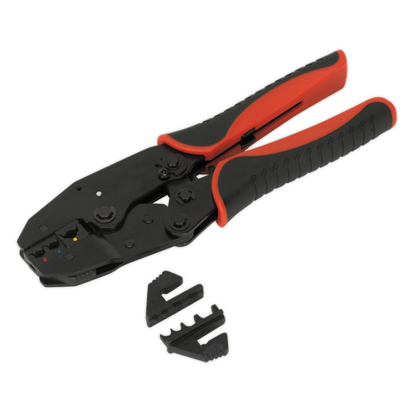 Sealey Ratchet Crimping Tool Interchangeable Jaws AK3857 Sealey - Dynamic Drive
