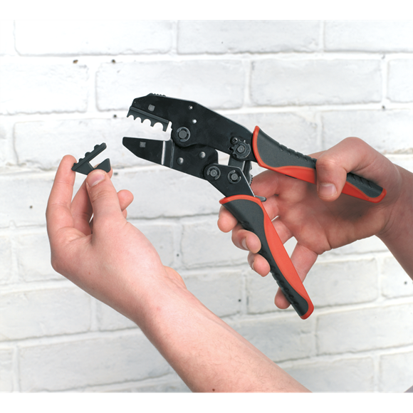 Sealey Ratchet Crimping Tool Interchangeable Jaws AK3857 Sealey - Dynamic Drive