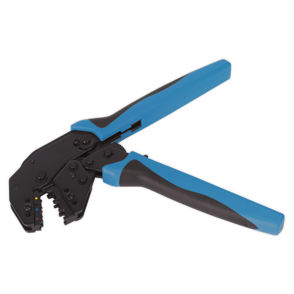 Sealey Ratchet Crimping Tool Angled Head Insulated Terminals AK3863 Sealey - Dynamic Drive