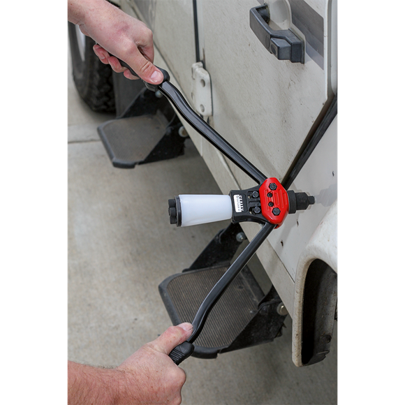 Sealey Riveter Medium-Arm with Collection Bowl AK3983 Sealey - Dynamic Drive