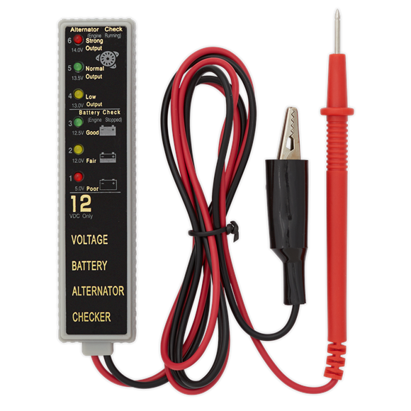 Sealey Battery/Alternator Tester 12V LED AK400 Sealey - Dynamic Drive