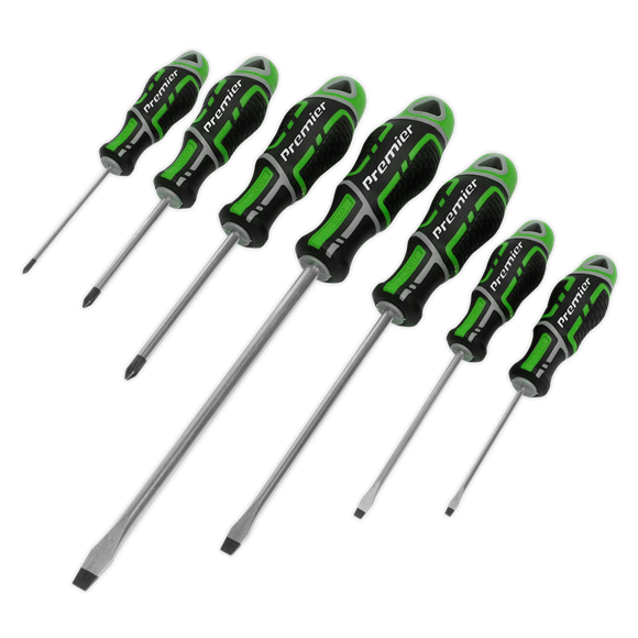 Sealey Screwdriver Set 7pc GriPMAX Hi-Vis Green AK4321HV Sealey - Dynamic Drive