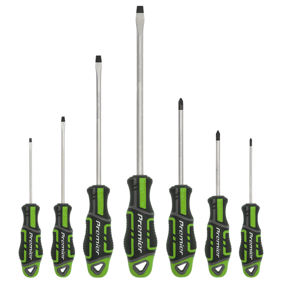 Sealey Screwdriver Set 7pc GriPMAX Hi-Vis Green AK4321HV Sealey - Dynamic Drive
