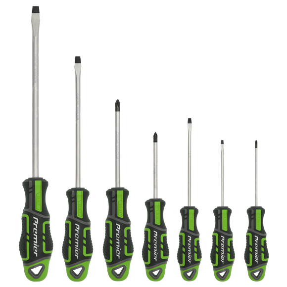 Sealey Screwdriver Set 7pc GriPMAX Hi-Vis Green AK4321HV Sealey - Dynamic Drive