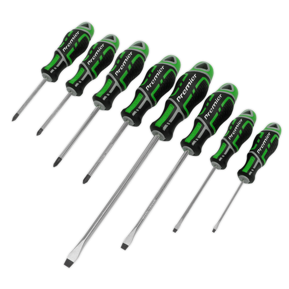 Sealey Screwdriver Set 8pc GriPMAX Hi-Vis Green AK4322HV Sealey - Dynamic Drive