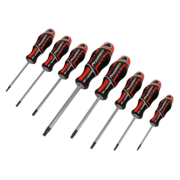 Sealey Screwdriver Set 8pc Security TRX-Star* GriPMAX Red AK4323 Sealey - Dynamic Drive
