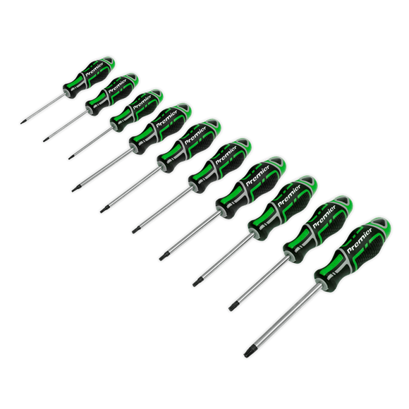 Sealey Screwdriver Set 10pc TRX-Star* GriPMAX Hi-Vis Green AK4324HV Sealey - Dynamic Drive