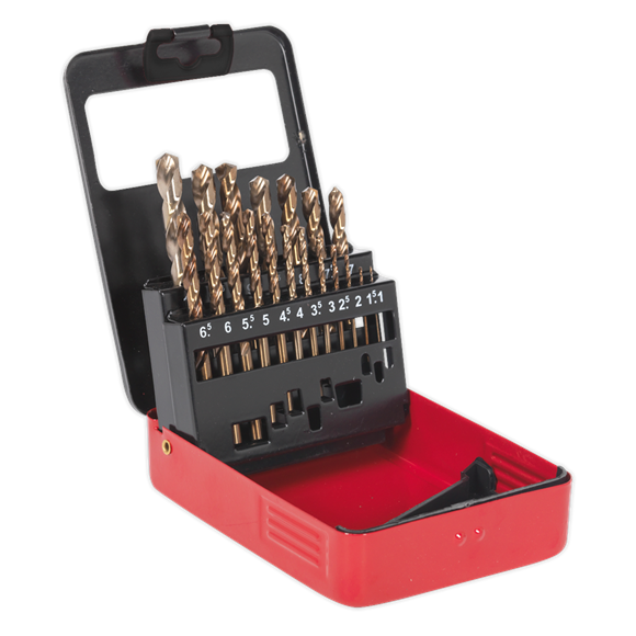 Sealey HSS Cobalt Split Point Fully Ground Drill Bit Set 19pc Metric AK4701 Sealey - Dynamic Drive