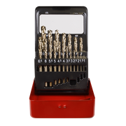 Sealey HSS Cobalt Split Point Fully Ground Drill Bit Set 19pc Metric AK4701 Sealey - Dynamic Drive