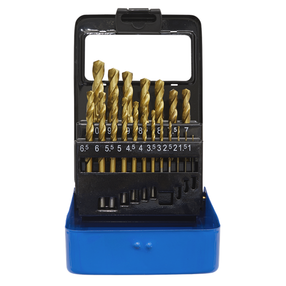 Sealey HSS Fully Ground Drill Bit Set 19pc DIN 338 Metric AK4719 Sealey - Dynamic Drive