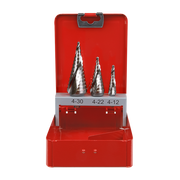 Sealey HSS M2 Step Drill Bit Set 3pc Spiral Flute AK4743 Sealey - Dynamic Drive