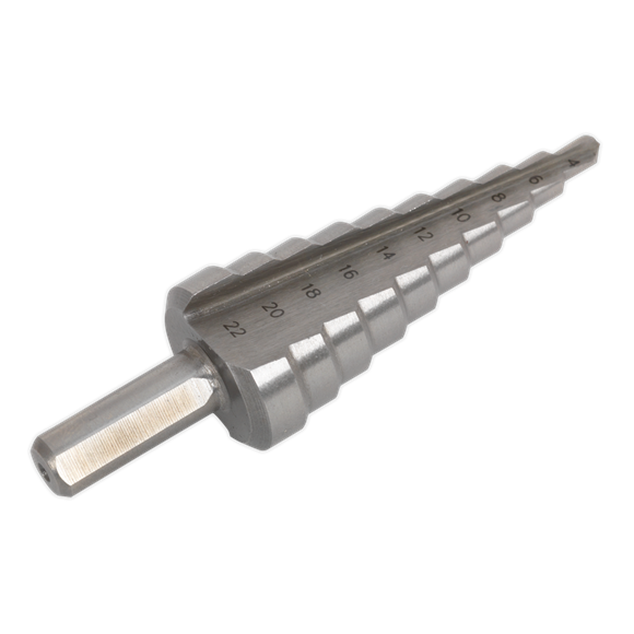 Sealey HSS 4341 Step Drill Bit 4-22mm Double Flute AK4744 Sealey - Dynamic Drive