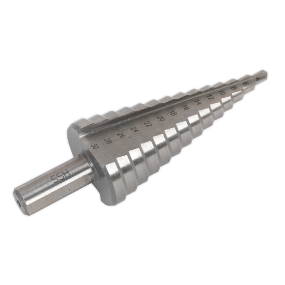 Sealey HSS 4341 Step Drill Bit 4-30mm Double Flute AK4745 Sealey - Dynamic Drive
