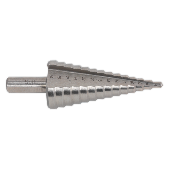 Sealey HSS 4341 Step Drill Bit 4-30mm Double Flute AK4745 Sealey - Dynamic Drive