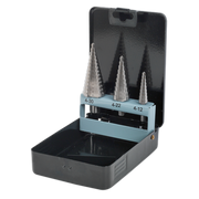 Sealey HSS 4341 Step Drill Bit Set 3pc Double Flute AK4746 Sealey - Dynamic Drive