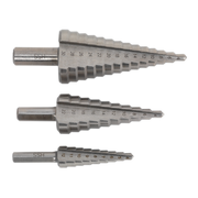 Sealey HSS 4341 Step Drill Bit Set 3pc Double Flute AK4746 Sealey - Dynamic Drive