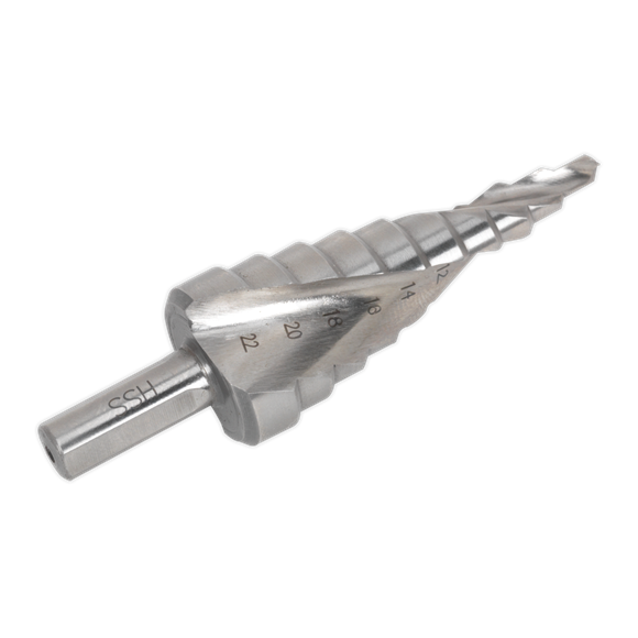 Sealey HSS 4341 Step Drill Bit 4-22mm Spiral Flute AK4747 Sealey - Dynamic Drive