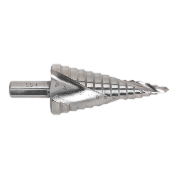 Sealey HSS 4341 Step Drill Bit 4-30mm Spiral Flute AK4748 Sealey - Dynamic Drive