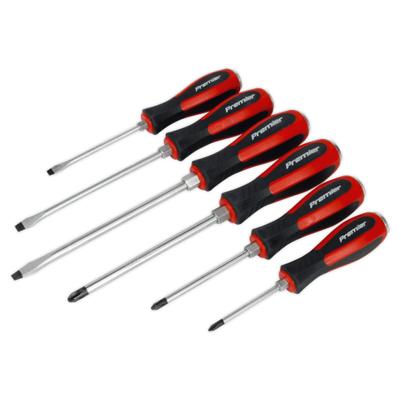 Sealey Premier 6pc Hammer Thru Cap Screwdriver Set Slotted Phillips Bolster Sealey  - Dynamic Drive