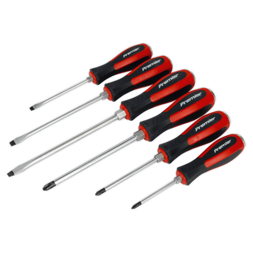 Sealey Premier 6pc Hammer Thru Cap Screwdriver Set Slotted Phillips Bolster Sealey  - Dynamic Drive