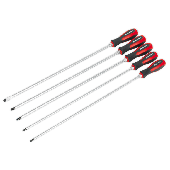 Sealey Screwdriver Set 5pc Hammer-Thru 450mm AK4936 Sealey - Dynamic Drive